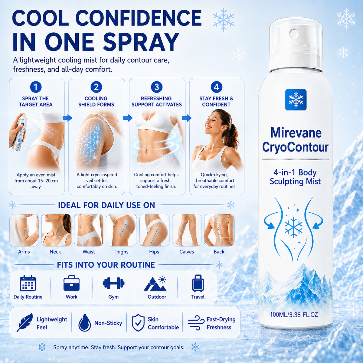 💥New Upgraded Version - Mirevane CryoContour 4-in-1 Body Sculpting Mist