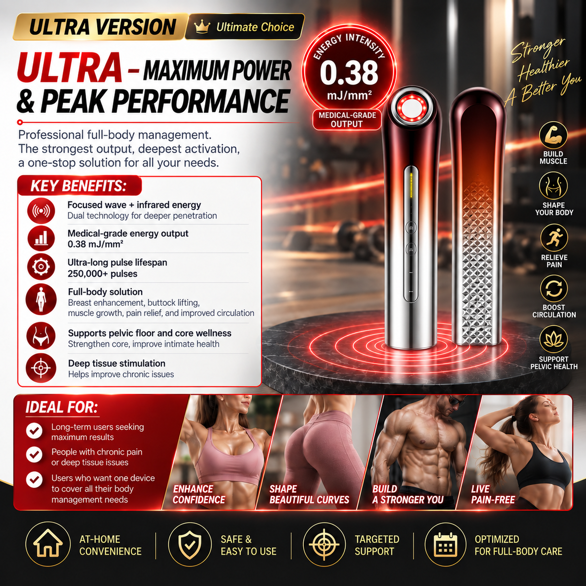 🔥ULTRASONIC SHOCK WAVE BODY REMODELING SYSTEM™——Enhances bust and lifts buttocks. Fuel Muscle Growth.Boost Circulation. Relieve Pain.