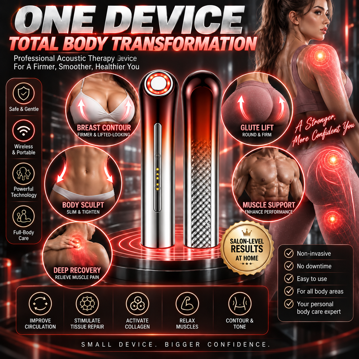 🔥ULTRASONIC SHOCK WAVE BODY REMODELING SYSTEM™——Enhances bust and lifts buttocks. Fuel Muscle Growth.Boost Circulation. Relieve Pain.