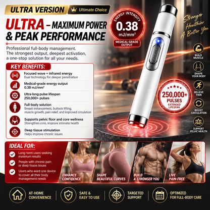 ULTRASONIC SHOCK WAVE BODY REMODELING SYSTEM™——Enhances bust and lifts buttocks. Fuel Muscle Growth.Boost Circulation. Relieve Pain.